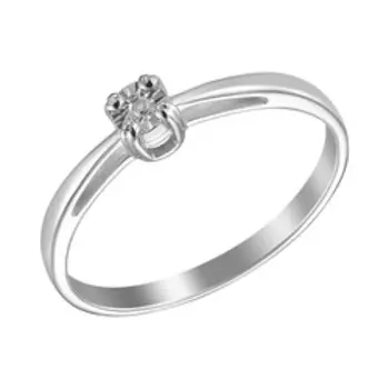 Серебряное кольцо с бриллиантом
