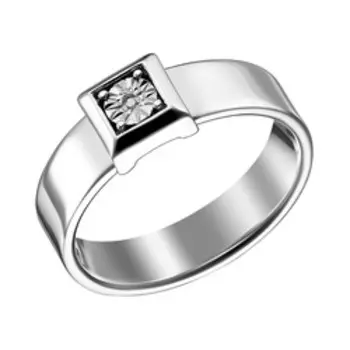 Серебряное кольцо с бриллиантом