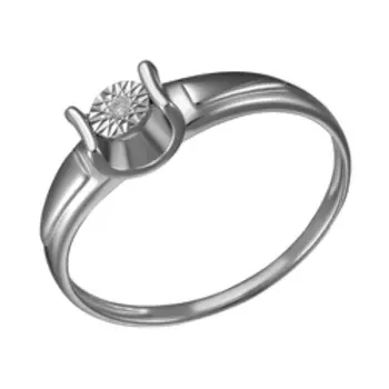 Серебряное кольцо с бриллиантом