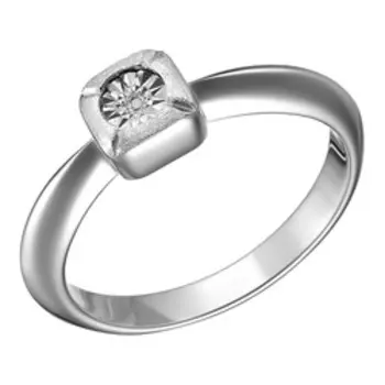 Серебряное кольцо с бриллиантом