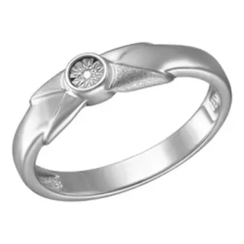 Серебряное кольцо с бриллиантом