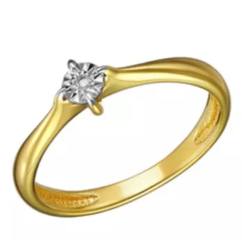 Серебряное кольцо с бриллиантом