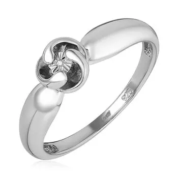 Серебряное кольцо с бриллиантом