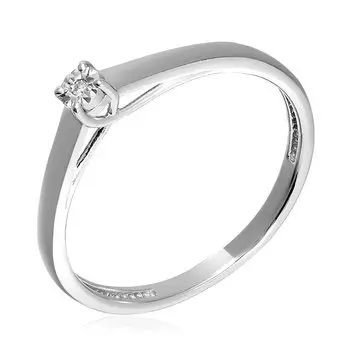 Серебряное кольцо с бриллиантом