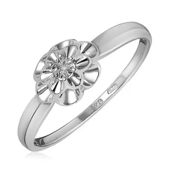 Серебряное кольцо с бриллиантом