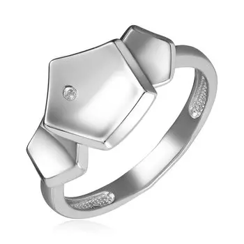 Серебряное кольцо с бриллиантом