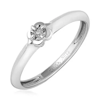 Серебряное кольцо с бриллиантом