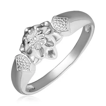 Серебряное кольцо с бриллиантом