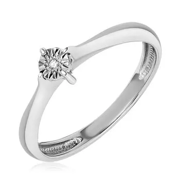 Серебряное кольцо с бриллиантом