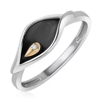 Серебряное кольцо с бриллиантом