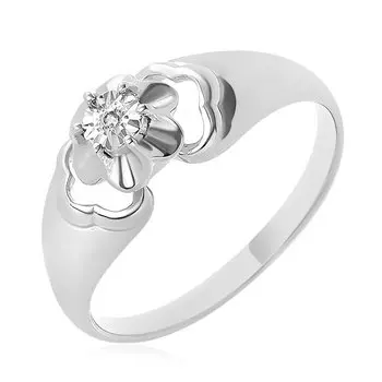 Серебряное кольцо с бриллиантом