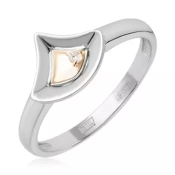 Серебряное кольцо с бриллиантом