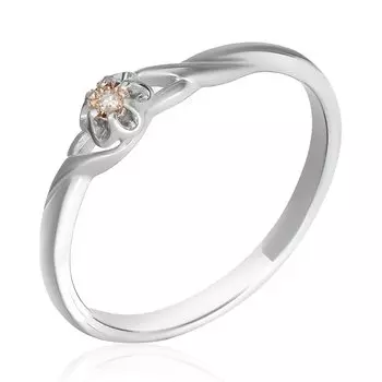 Серебряное кольцо с бриллиантом