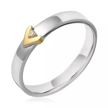 Серебряное кольцо с бриллиантом