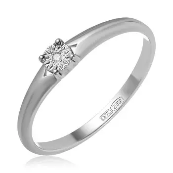 Серебряное кольцо с бриллиантом