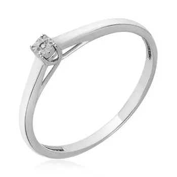 Серебряное кольцо с бриллиантом