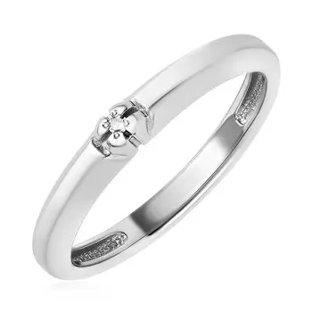 Серебряное кольцо с бриллиантом