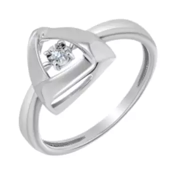 Серебряное кольцо с бриллиантом "Танцующий камень"