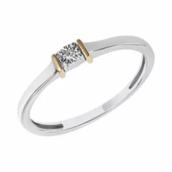 Серебряное кольцо с бриллиантом