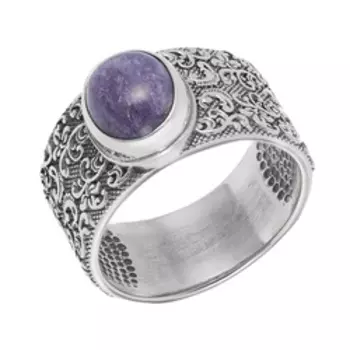 Серебряное кольцо с чароитом