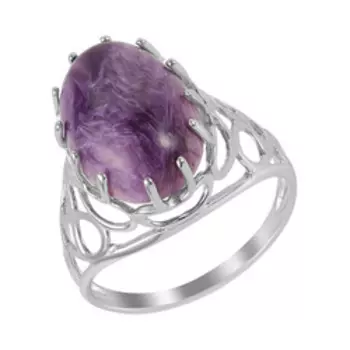 Серебряное кольцо с чароитом
