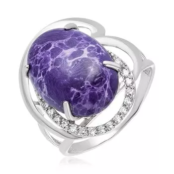 Серебряное кольцо с чароитом