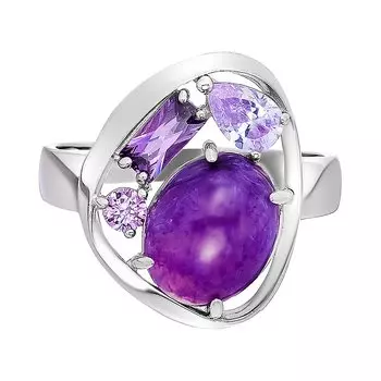 Серебряное кольцо с чароитом