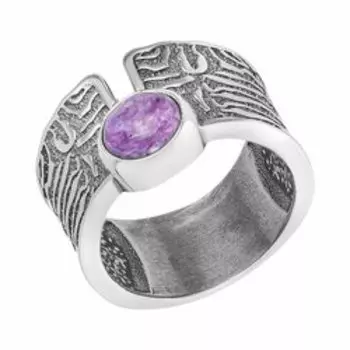 Серебряное кольцо с чароитом