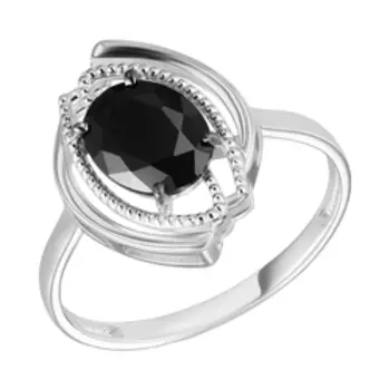 Серебряное кольцо с черной шпинелью