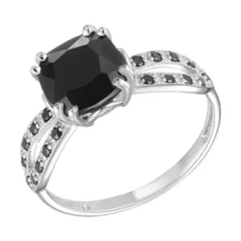 Серебряное кольцо с черной шпинелью