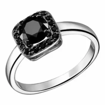 Серебряное кольцо с черной шпинелью