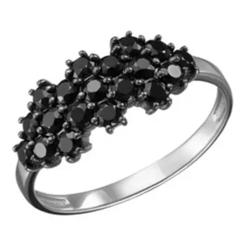 Серебряное кольцо с черной шпинелью