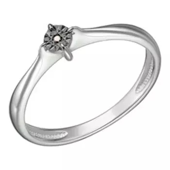 Серебряное кольцо с черным бриллиантом