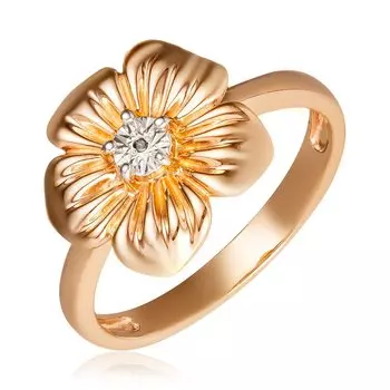 Серебряное кольцо с черным бриллиантом