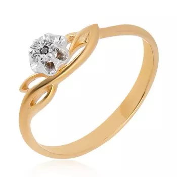 Серебряное кольцо с черным бриллиантом