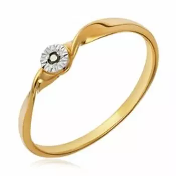 Серебряное кольцо с черным бриллиантом