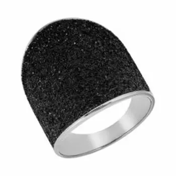 Серебряное кольцо с черным глиттером