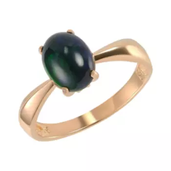 Серебряное кольцо с натуральным черным опалом