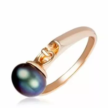 Серебряное кольцо с черным жемчугом