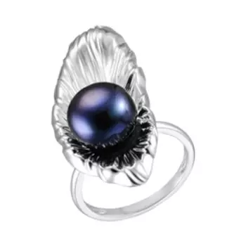 Серебряное кольцо с черным жемчугом