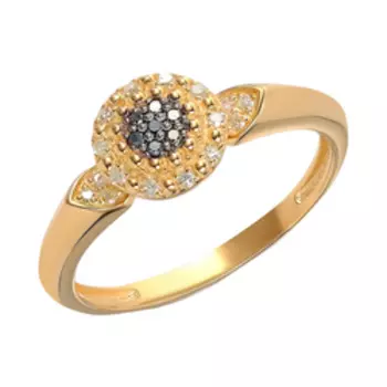 Серебряное кольцо с черными бриллиантами