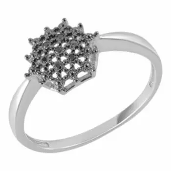 Серебряное кольцо с черными бриллиантами