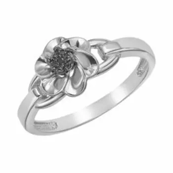 Серебряное кольцо с черными бриллиантами