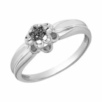 Серебряное кольцо с черными бриллиантами