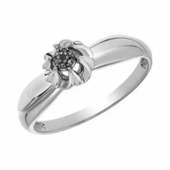 Серебряное кольцо с черными бриллиантами