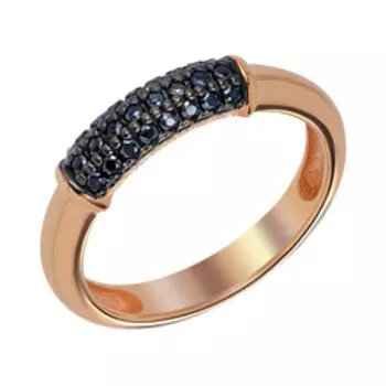 Серебряное кольцо с черными фианитами