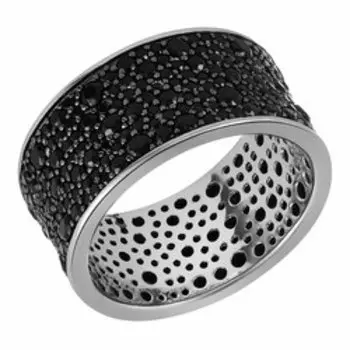 Серебряное кольцо с черными нанокристаллами