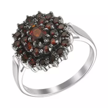 Серебряное кольцо с чешскими гранатами