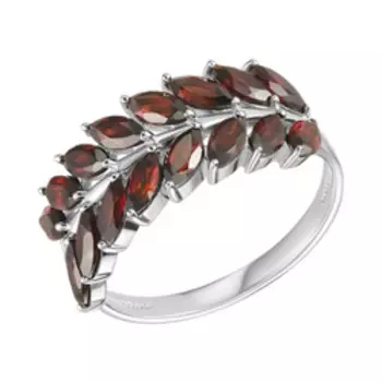 Серебряное кольцо с чешскими гранатами