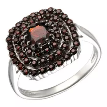 Серебряное кольцо с чешскими гранатами